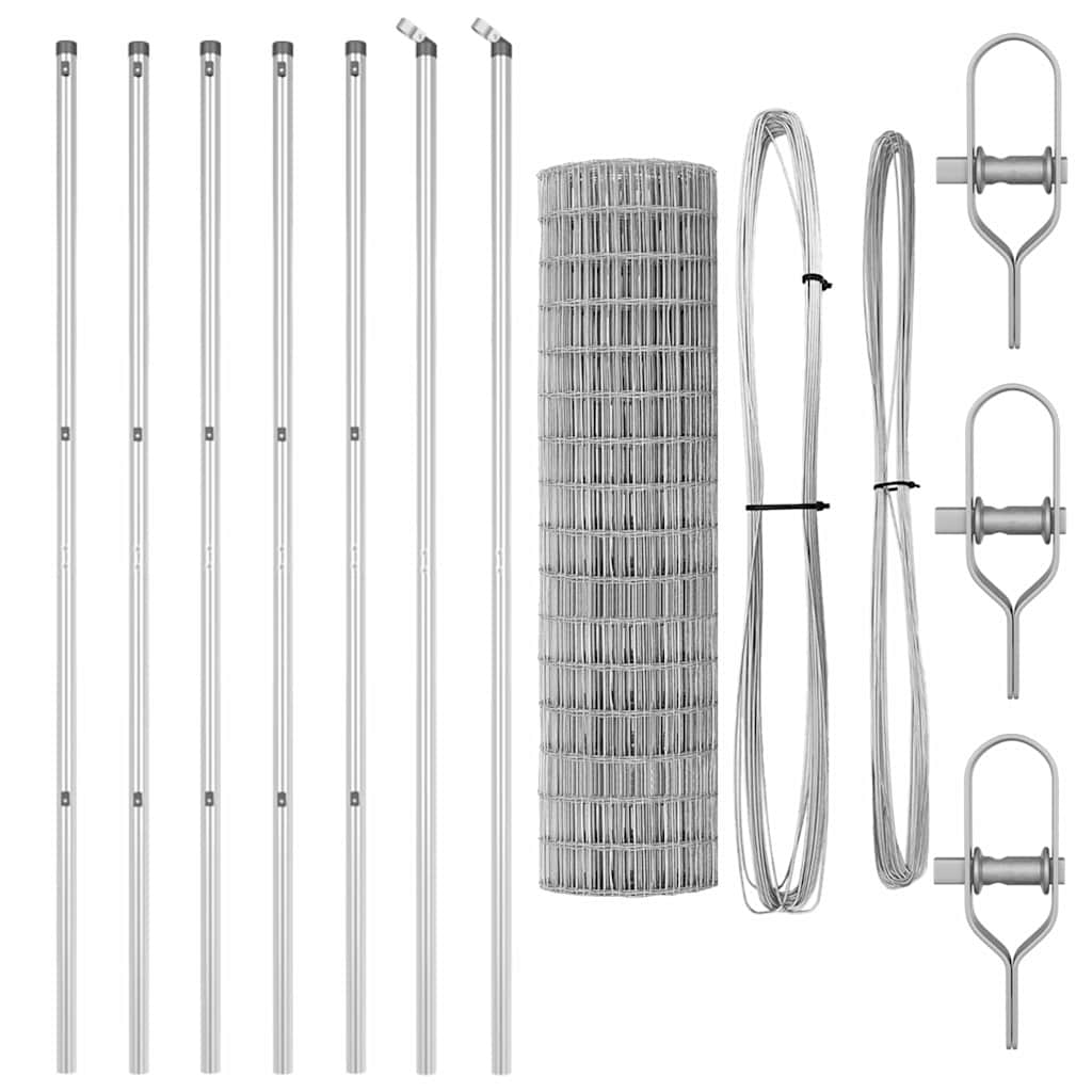 vidaXL Ogrodzenie spawane do mocowania w gruncie 25 x 1 m (S x W)