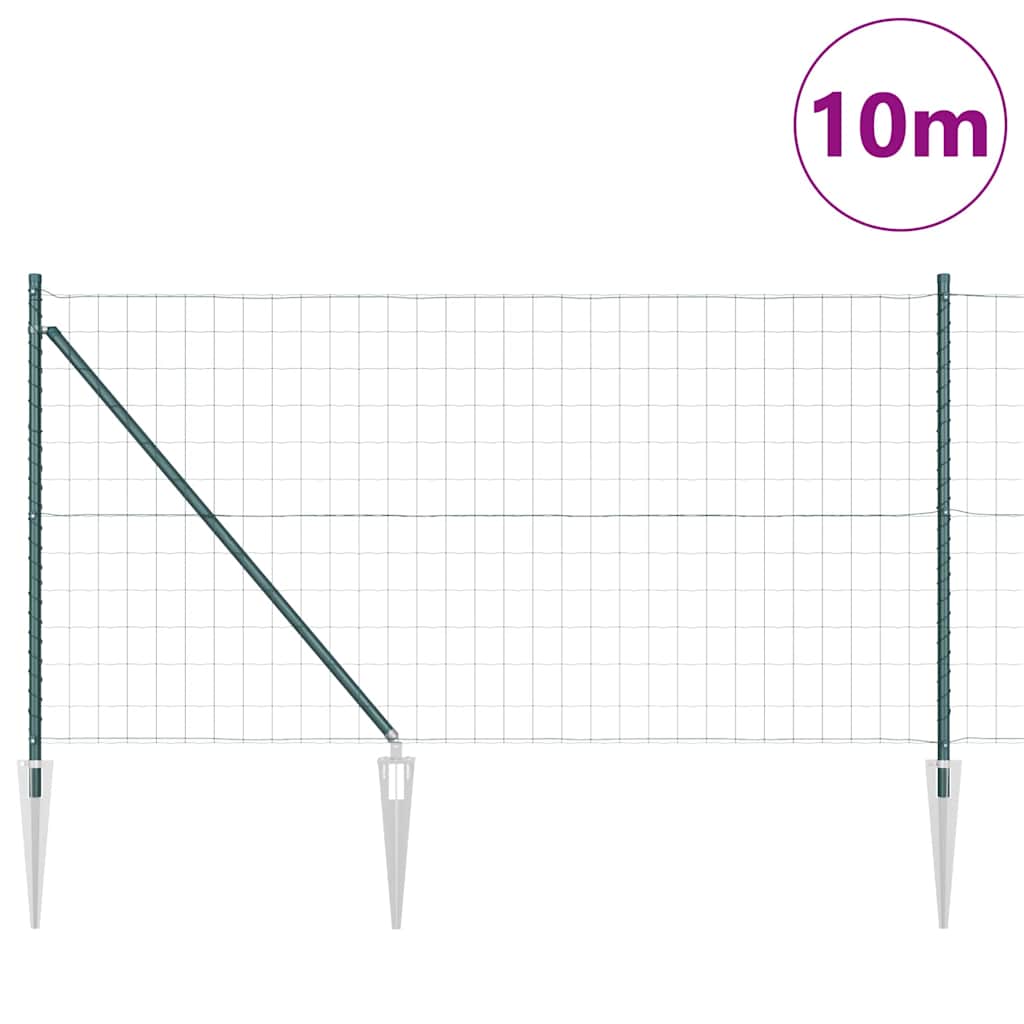 vidaXL Ogrodzenie z drutu spawanego z kolcami 10 x 1 m (S x W)