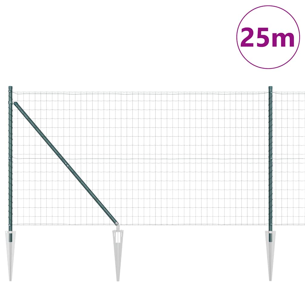 vidaXL Ogrodzenie z drutu spawanego z kolcami 25 x 1 m (S x W)