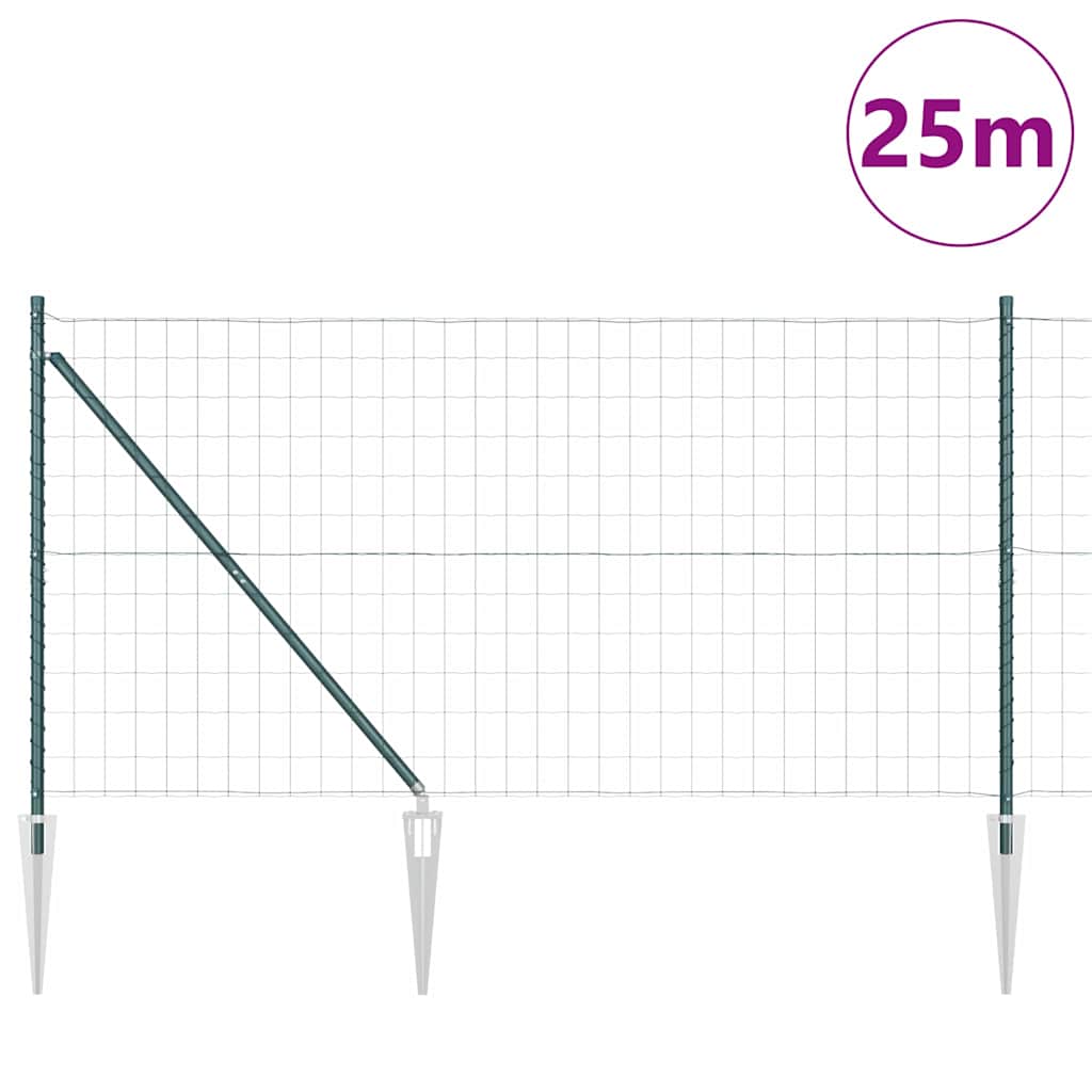 vidaXL Ogrodzenie z drutu spawanego z kolcami 25 x 1 m (S x W)