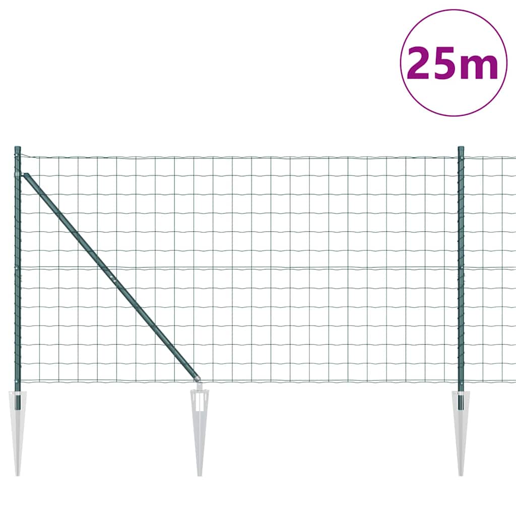 vidaXL Ogrodzenie z drutu spawanego z kolcami 25 x 1,2 m (S x W)