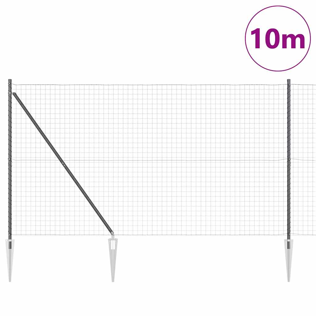 vidaXL Ogrodzenie z drutu spawanego z kolcami 10 x 1,5 m (S x W)