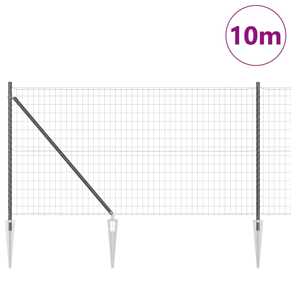 vidaXL Ogrodzenie z drutu spawanego z kolcami 10 x 1 m (S x W)