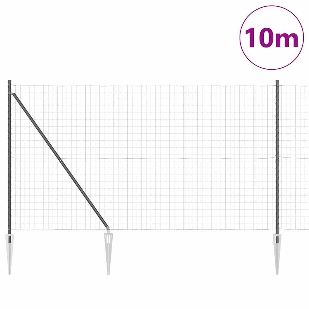 vidaXL Ogrodzenie z drutu spawanego z kolcami 10 x 1,6 m (S x W)