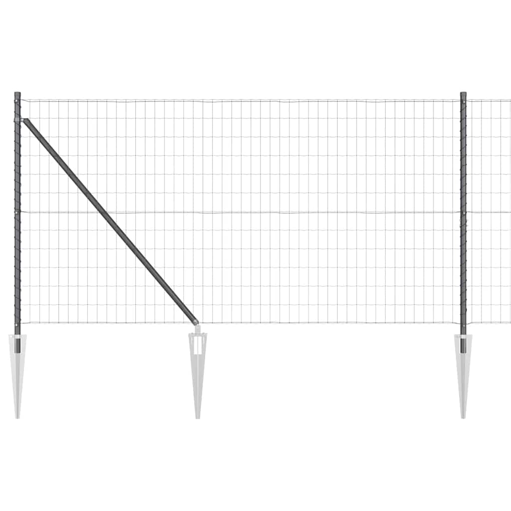 vidaXL Ogrodzenie z drutu spawanego z kolcami 10 x 1 m (S x W)
