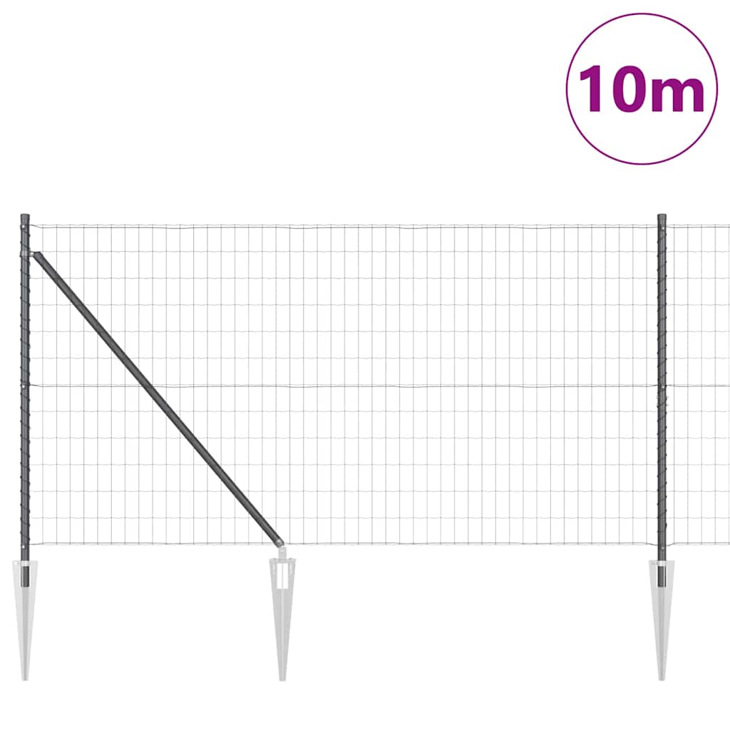 vidaXL Ogrodzenie z drutu spawanego z kolcami 10 x 1 m (S x W)