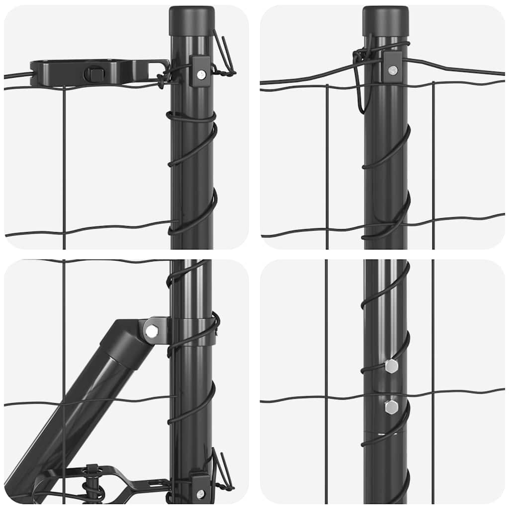 vidaXL Ogrodzenie z drutu spawanego z kolcami 10 x 1,5 m (S x W)
