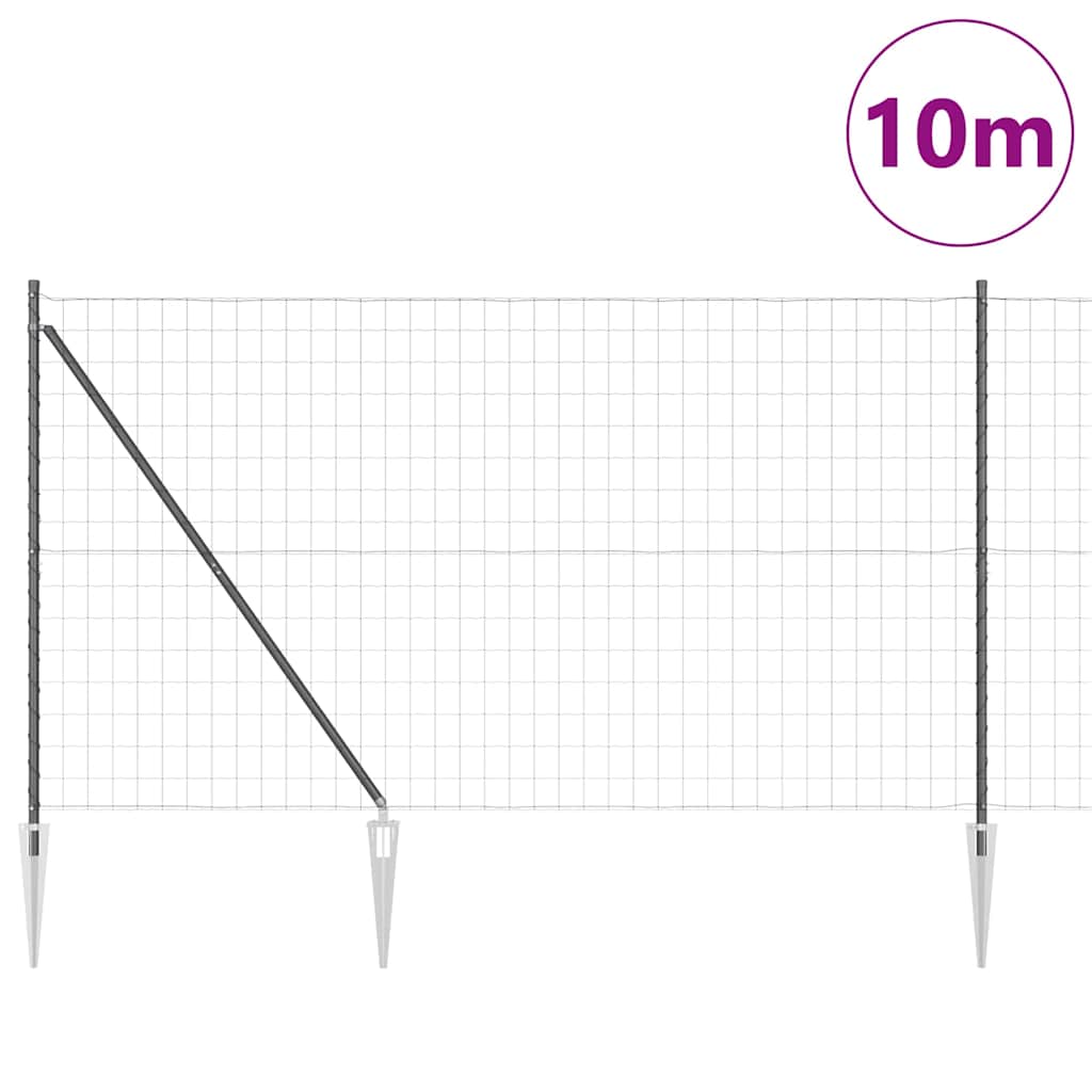 vidaXL Ogrodzenie z drutu spawanego z kolcami 10 x 1,6 m (S x W)