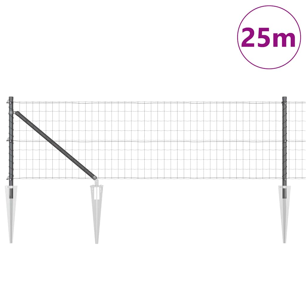 vidaXL Ogrodzenie z drutu spawanego z kolcami 25 x 0,4 m (S x W)