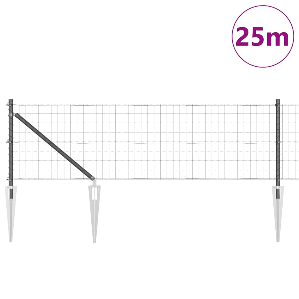 vidaXL Ogrodzenie z drutu spawanego z kolcami 25 x 0,6 m (S x W)