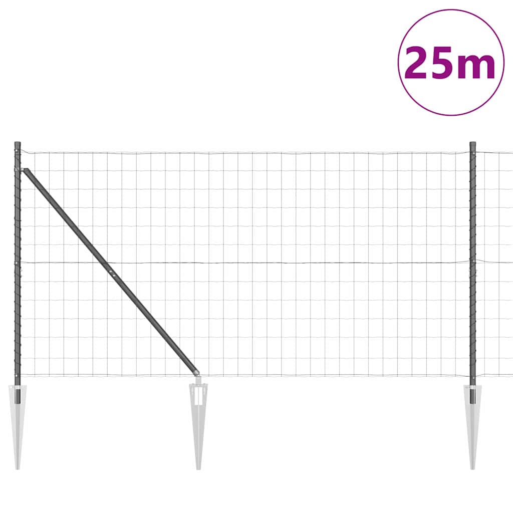vidaXL Ogrodzenie z drutu spawanego z kolcami 25 x 1,2 m (S x W)