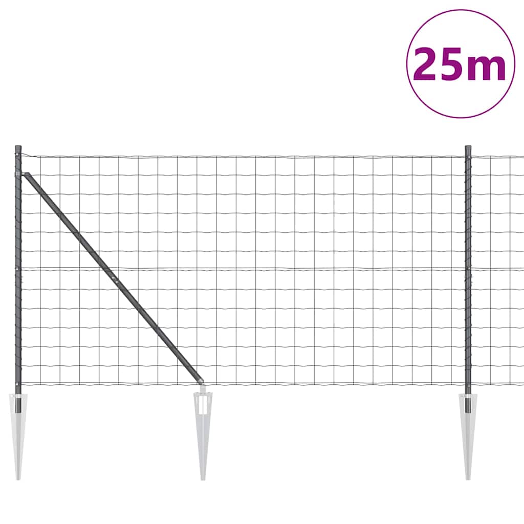 vidaXL Ogrodzenie z drutu spawanego z kolcami 25 x 1,2 m (S x W)