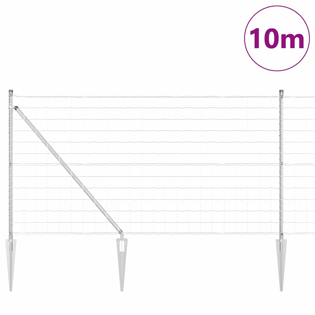 vidaXL Ogrodzenie z drutu spawanego z kolcami 10 x 1 m (S x W)