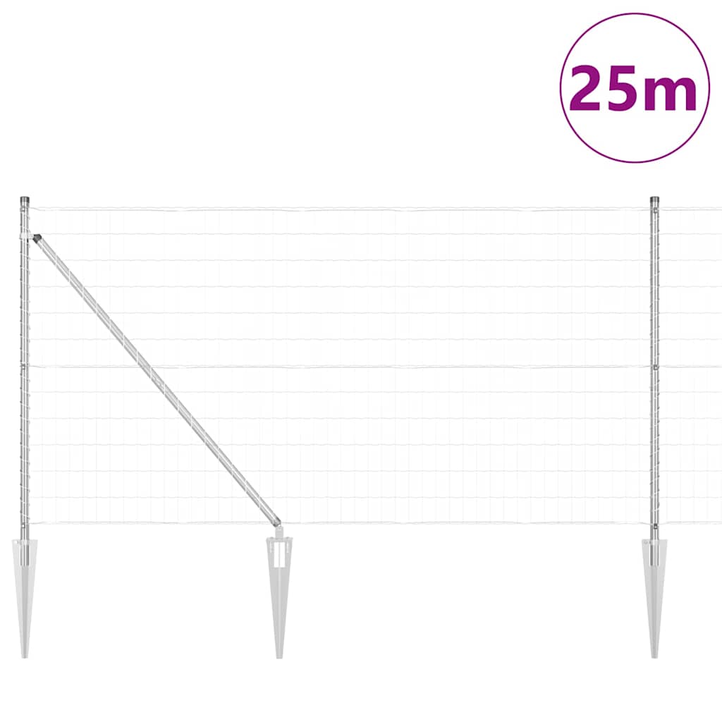 vidaXL Ogrodzenie z drutu spawanego z kolcami 25 x 1 m (S x W)
