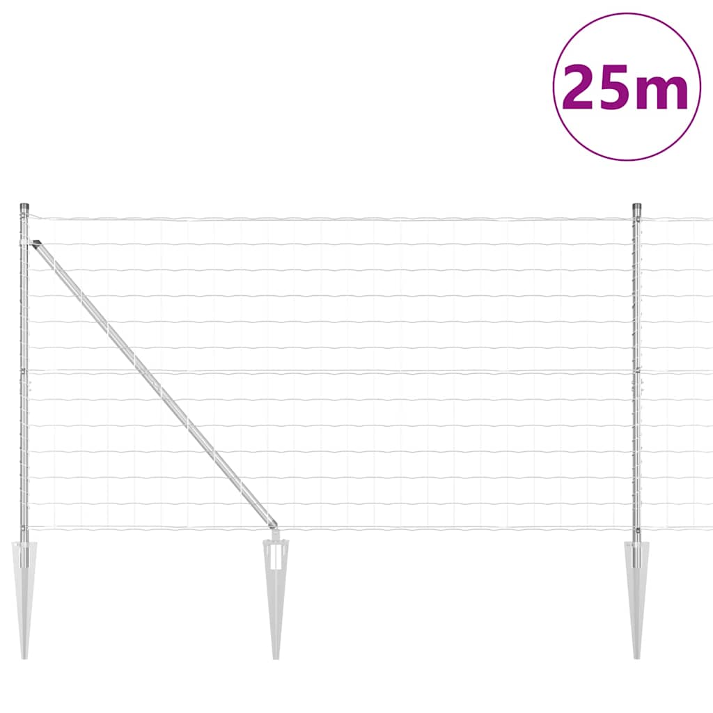 vidaXL Ogrodzenie z drutu spawanego z kolcami 25 x 1,2 m (S x W)