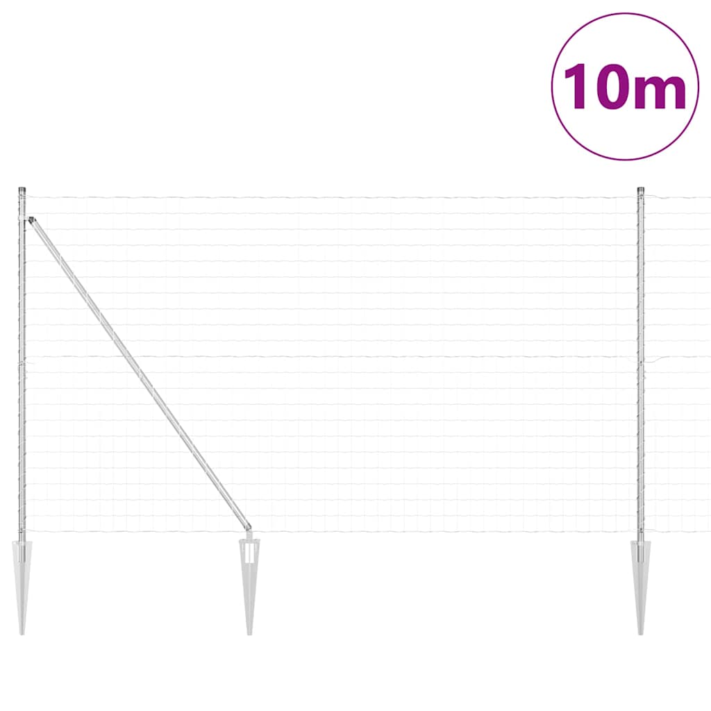 vidaXL Ogrodzenie z drutu spawanego z kolcami 10 x 1,5 m (S x W)