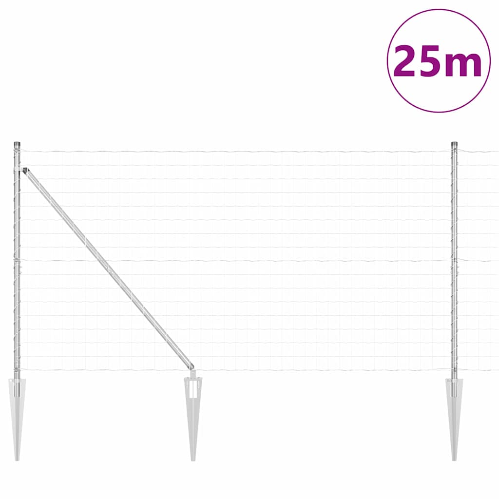 vidaXL Ogrodzenie z drutu spawanego z kolcami 25 x 1,2 m (S x W)