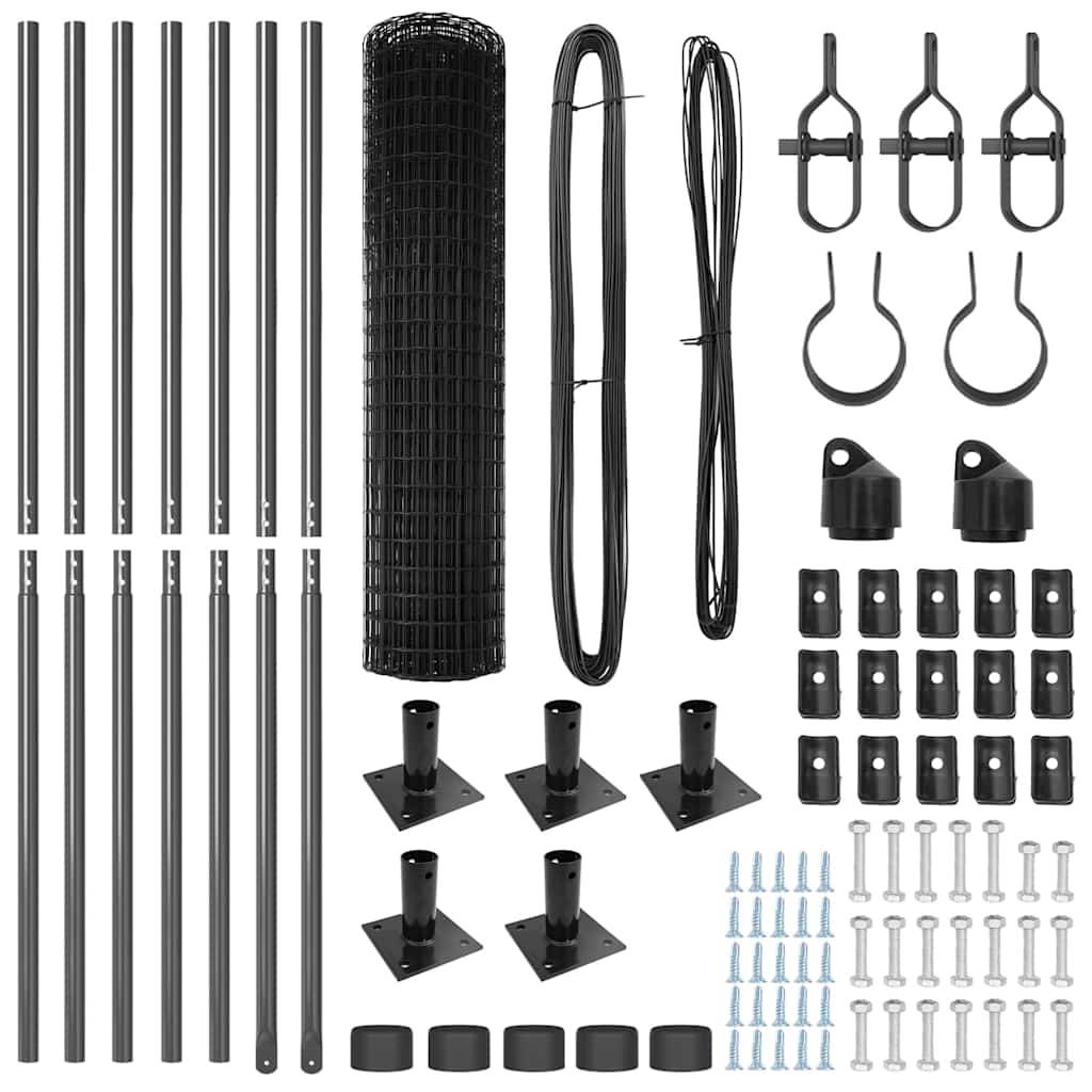 vidaXL Ogrodzenie z drutu spawanego z betonową podstawą