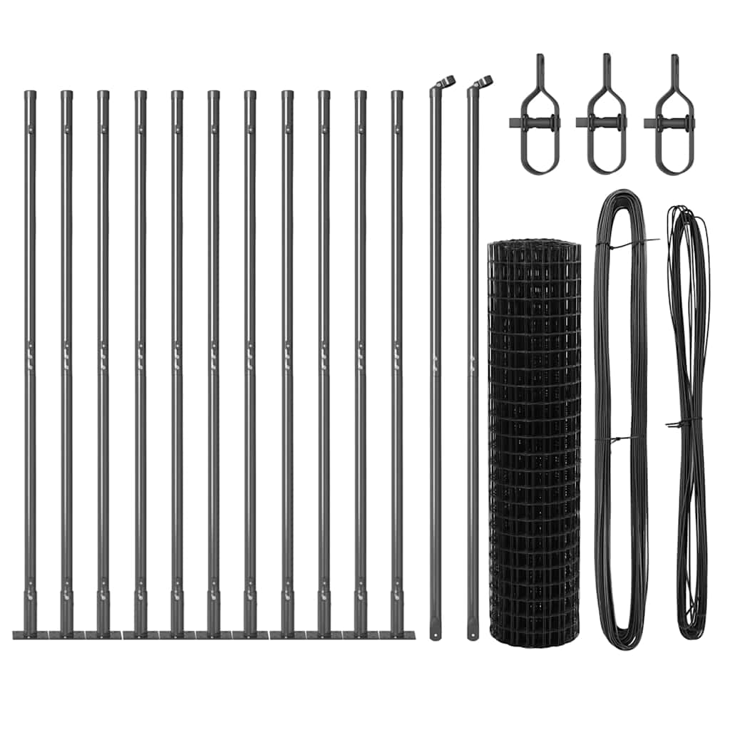 vidaXL Ogrodzenie z drutu spawanego z betonową podstawą