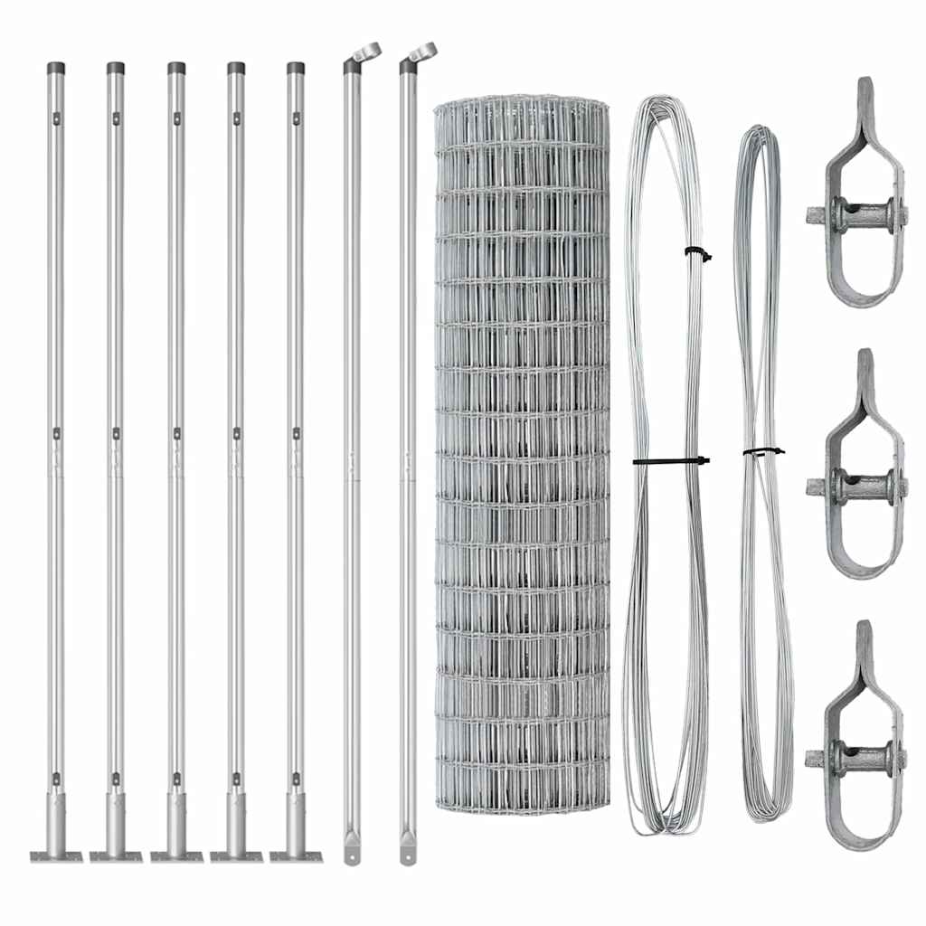 vidaXL Ogrodzenie z drutu spawanego z betonową podstawą