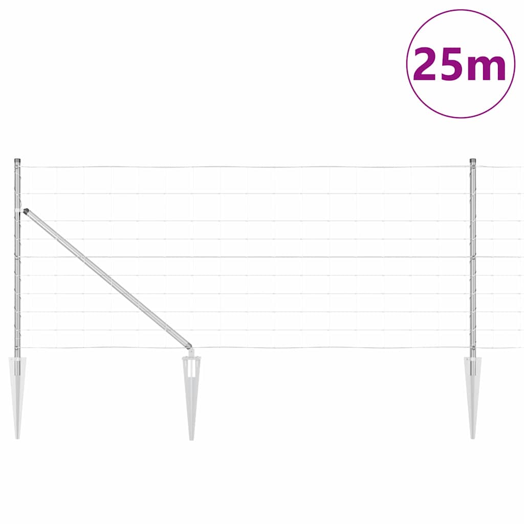 vidaXL Ogrodzenie z drutu spawanego z kolcami 25 x 1 m (S x W)