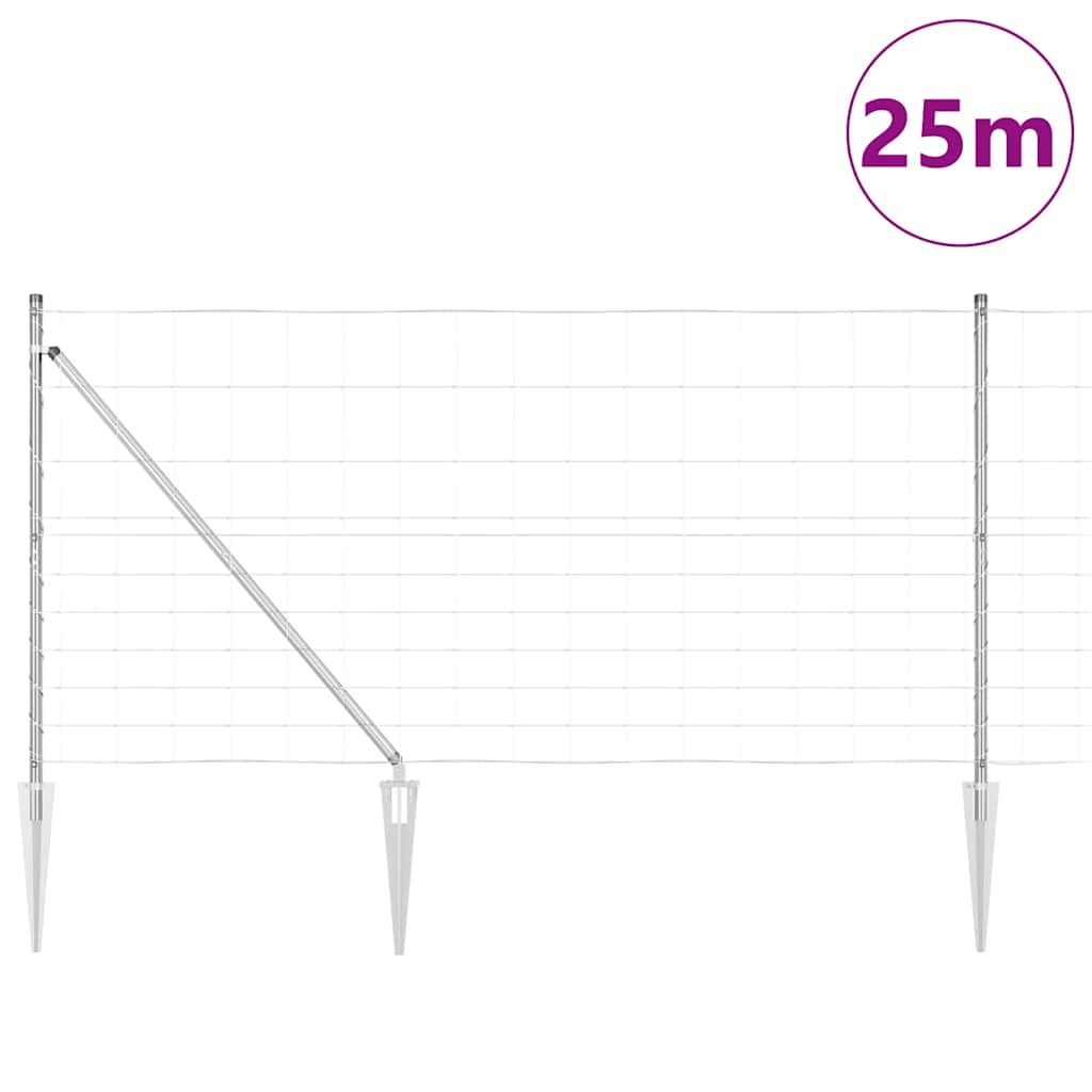 vidaXL Ogrodzenie z drutu spawanego z kolcami 25 x 1,2 m (S x W)