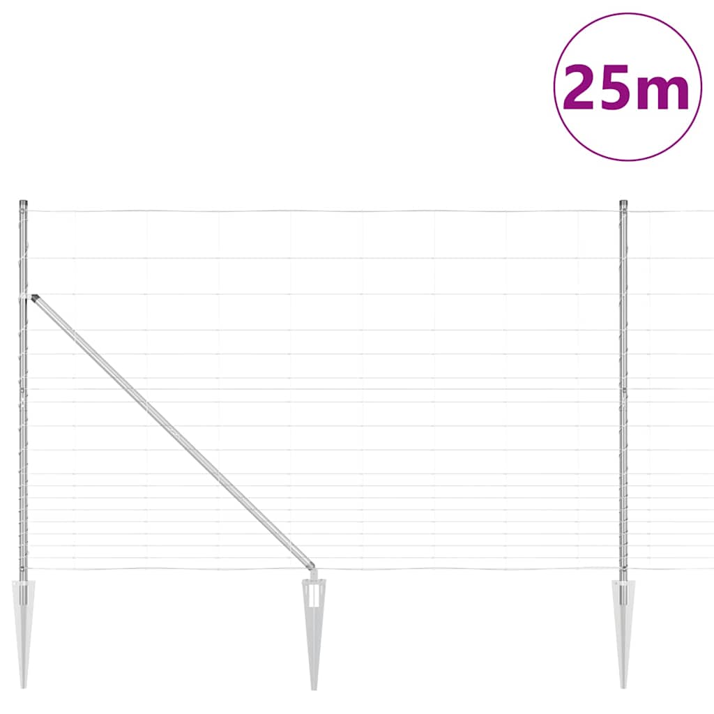 vidaXL Ogrodzenie z drutu spawanego z kolcami 25 x 1,5 m (S x W)