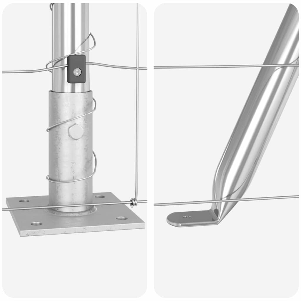 vidaXL Ogrodzenie z drutu spawanego z betonową podstawą