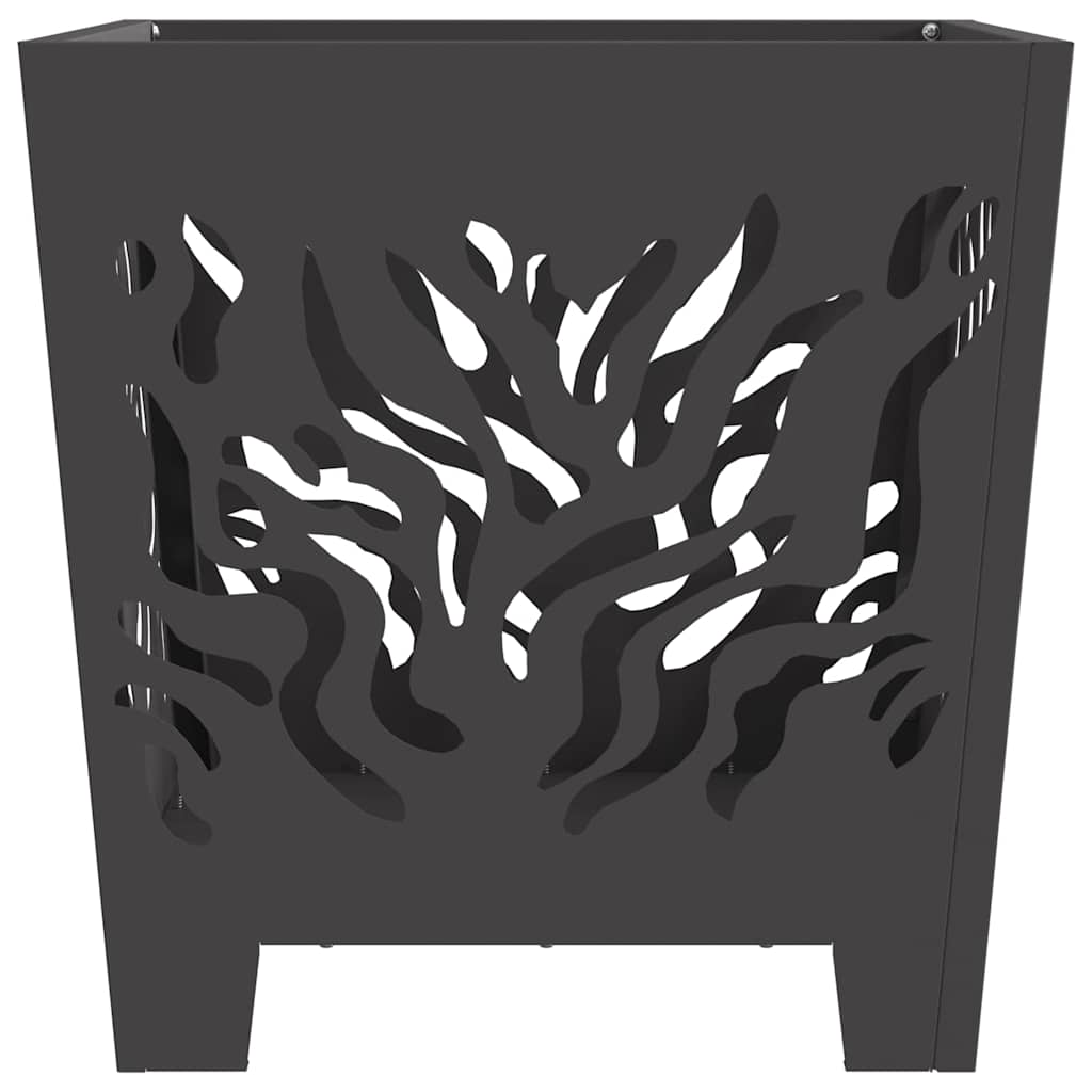 vidaXL Kominek Czarny 40 x 40 x 40 cm stal kortenowska