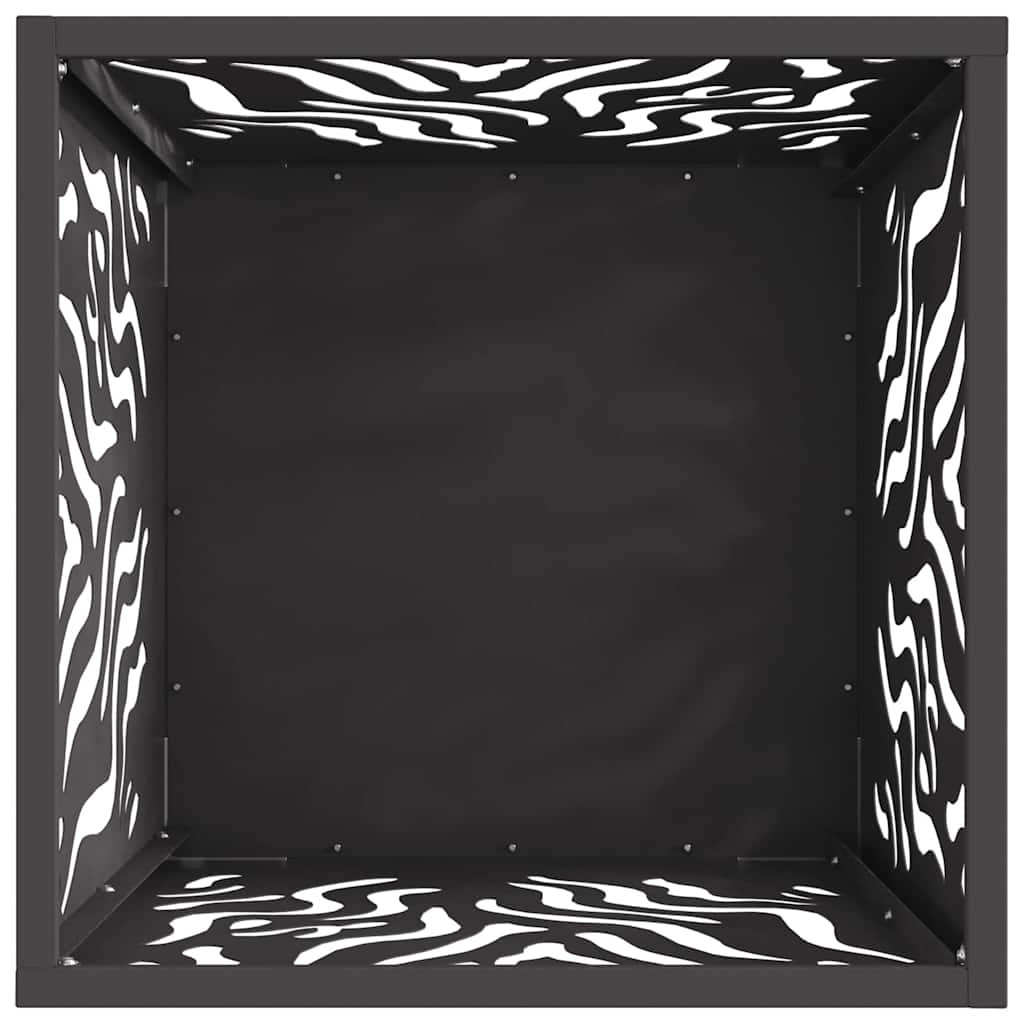 vidaXL Kominek Czarny 40 x 40 x 40 cm stal kortenowska