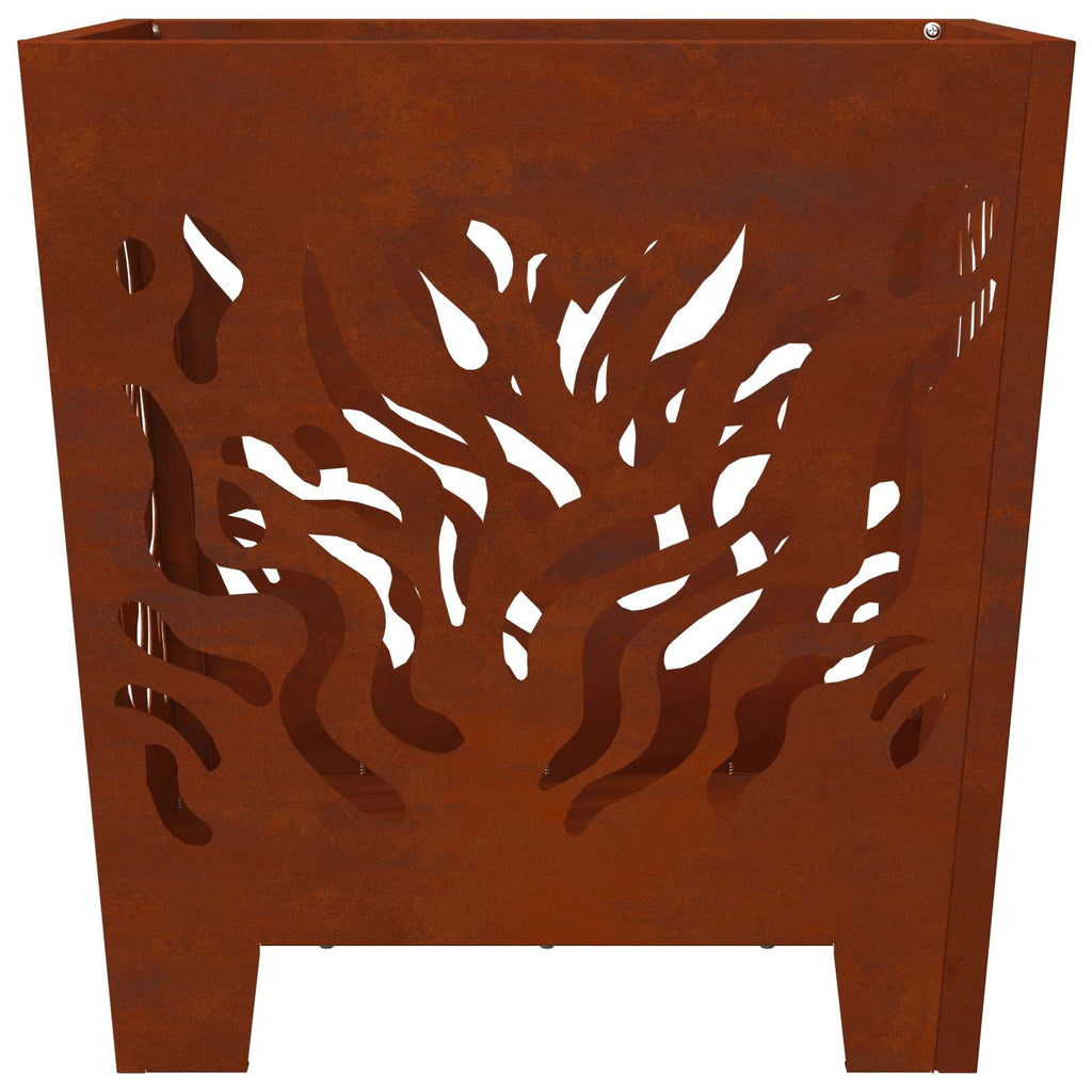 vidaXL Kominek Brązowy 40 x 40 x 40 cm stal kortenowska