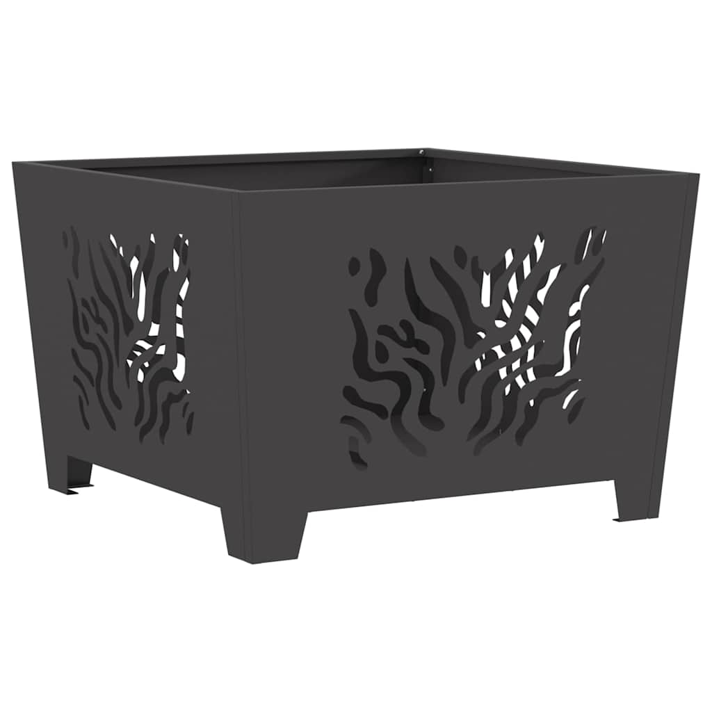 vidaXL Kominek Czarny 60 x 60 x 40 cm stal kortenowska