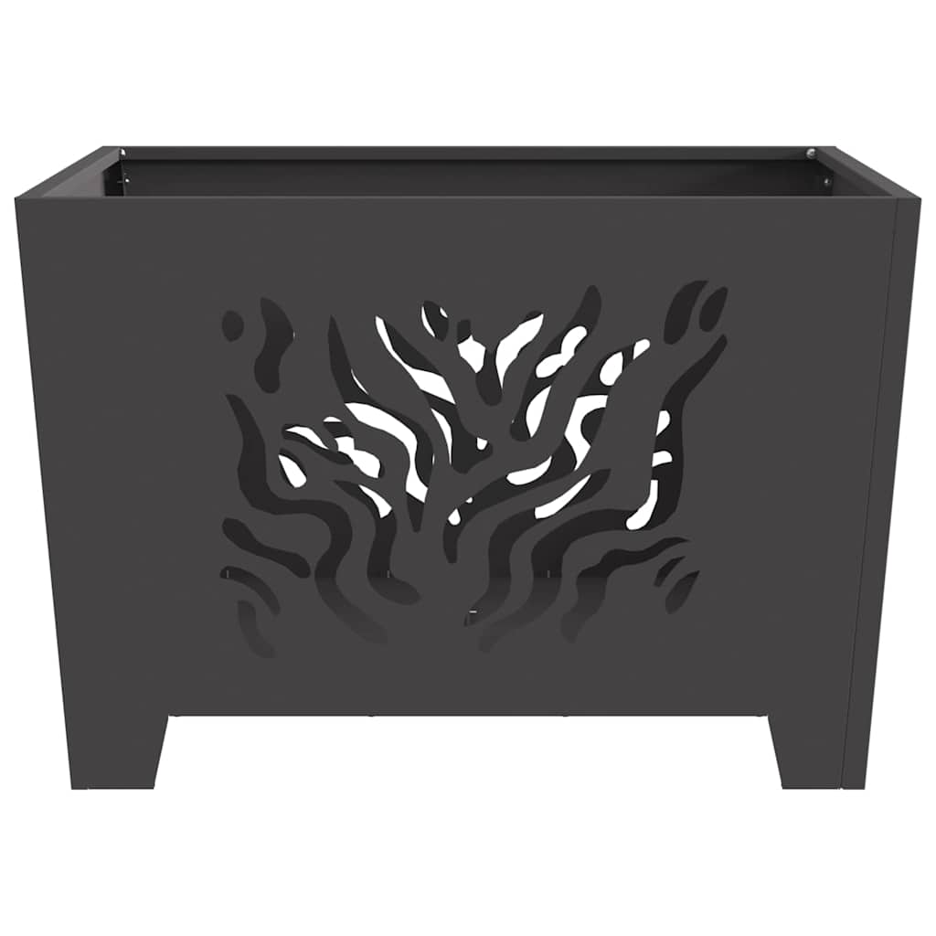 vidaXL Kominek Czarny 60 x 60 x 40 cm stal kortenowska