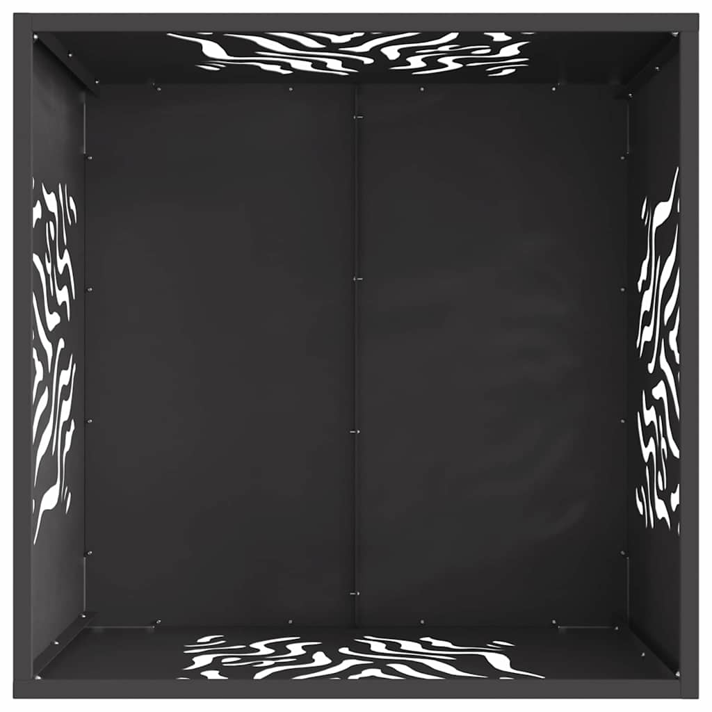 vidaXL Kominek Czarny 60 x 60 x 40 cm stal kortenowska