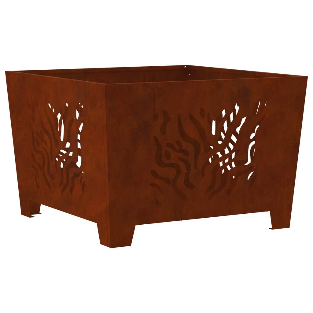 vidaXL Kominek Brązowy 60 x 60 x 40 cm stal kortenowska