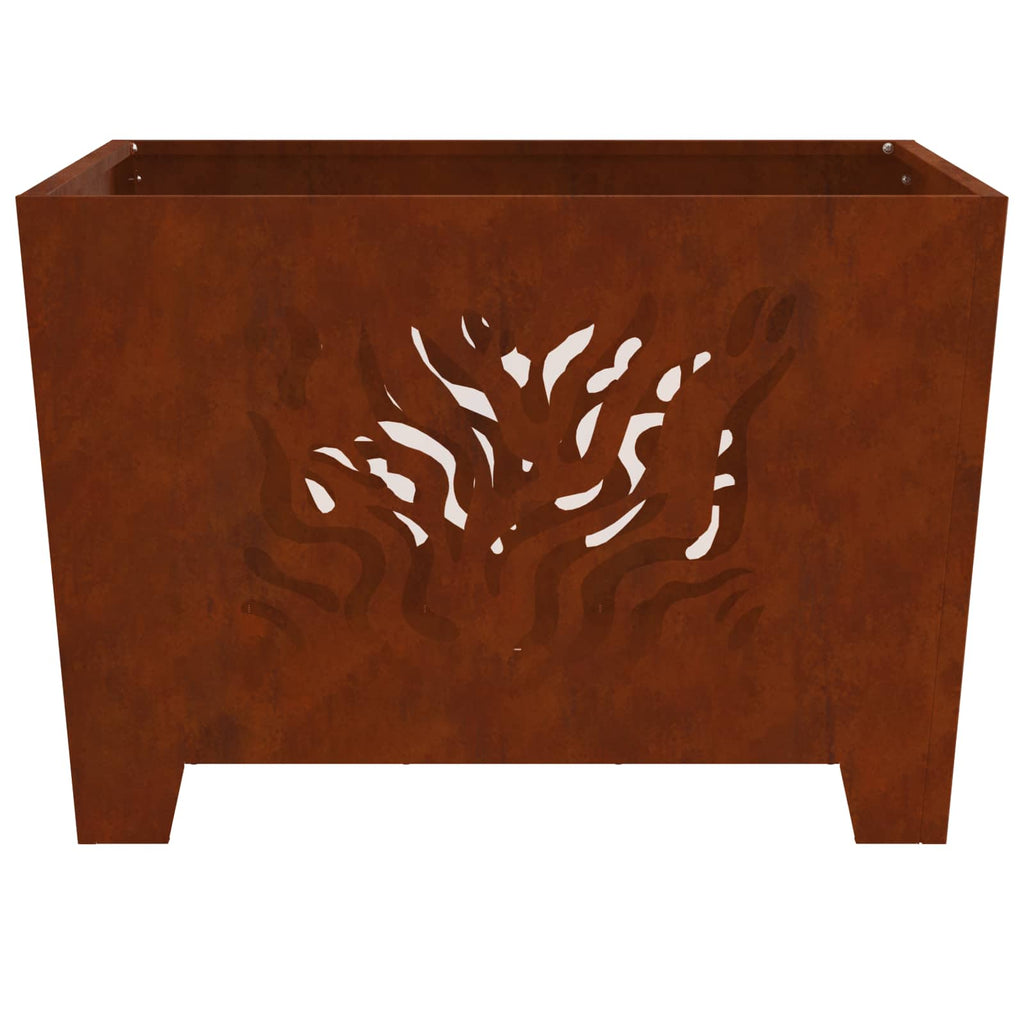 vidaXL Kominek Brązowy 60 x 60 x 40 cm stal kortenowska