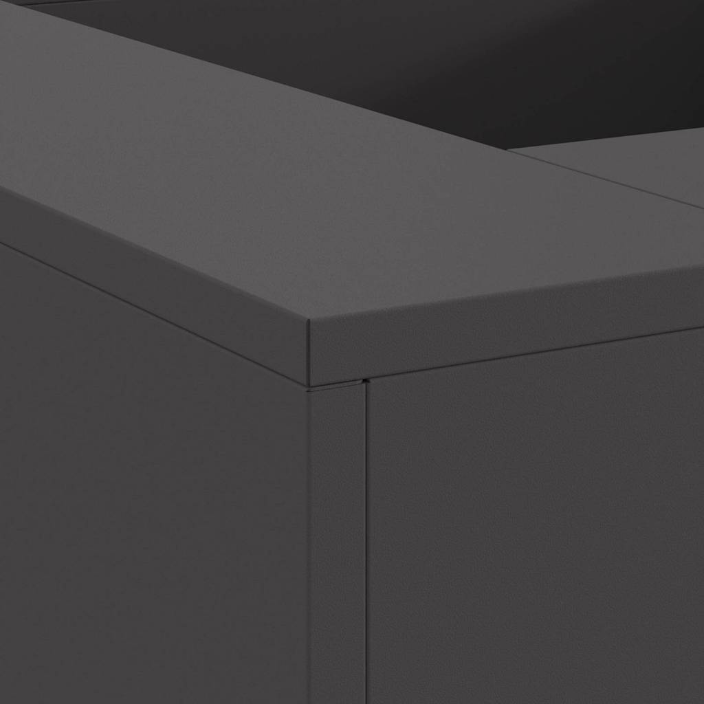 vidaXL Kominek Czarny 80 x 80 x 40 cm Stal