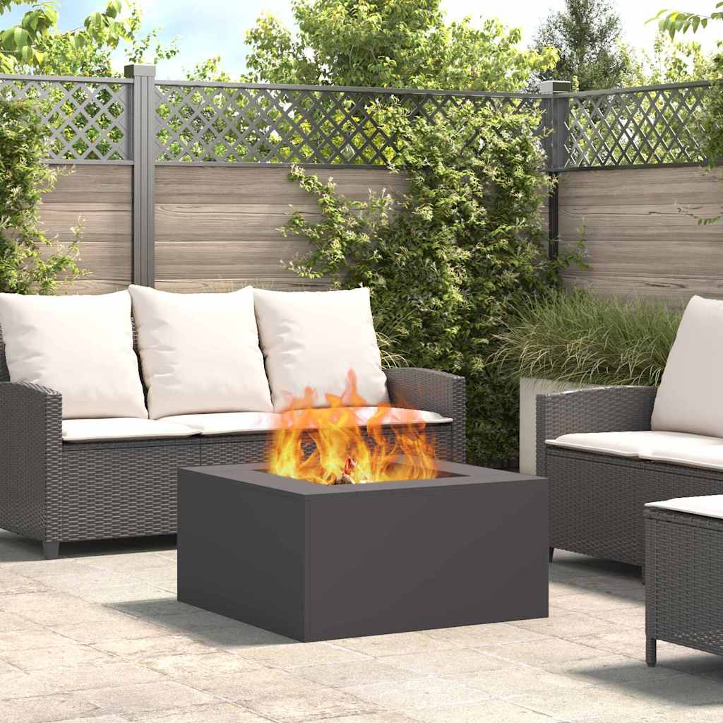 vidaXL Kominek Czarny 80 x 80 x 40 cm Stal