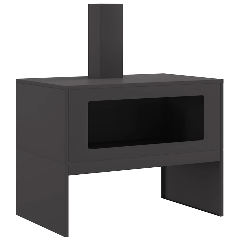 vidaXL Kominek Czarny 80 x 50 x 96 cm Stal zimnogięta
