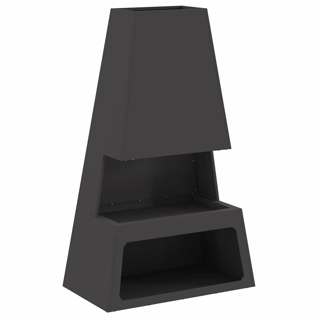vidaXL Kominek Czarny Stal odporna na warunki atmosferyczne
