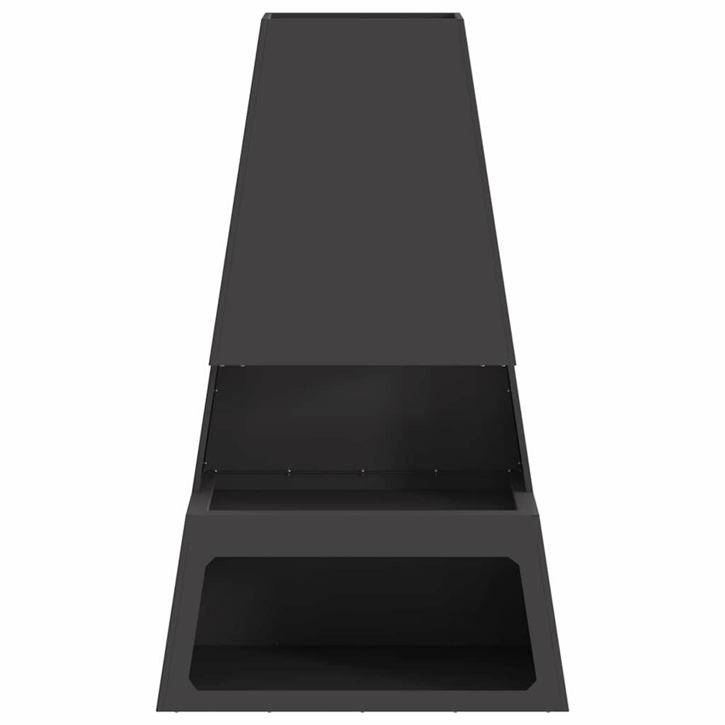 vidaXL Kominek Czarny Stal odporna na warunki atmosferyczne