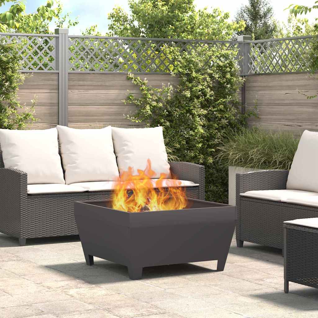 vidaXL Kominek Czarny Stal odporna na warunki atmosferyczne