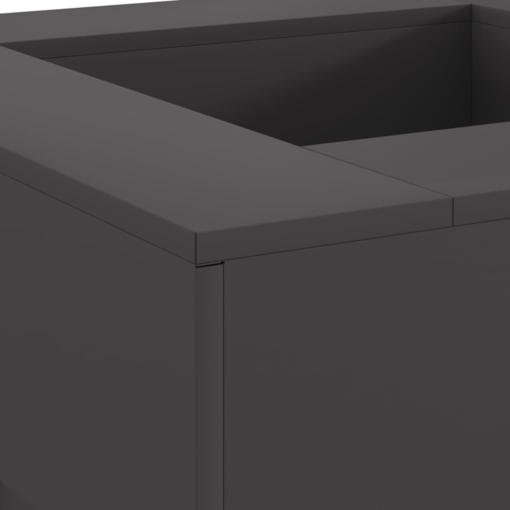 vidaXL Kominek Czarny 80 x 80 x 40 cm Stal