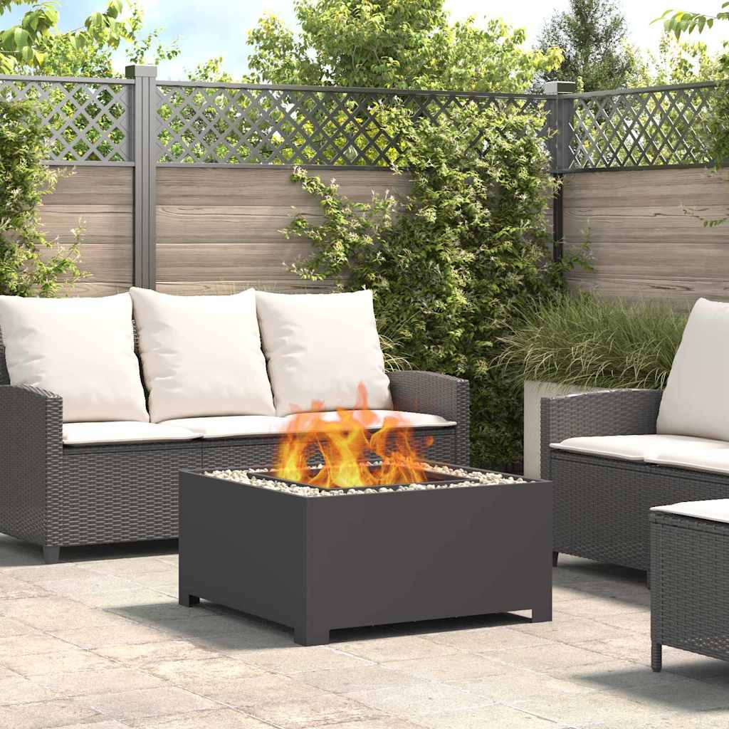 vidaXL Kominek Czarny 80 x 80 x 40 cm Stal