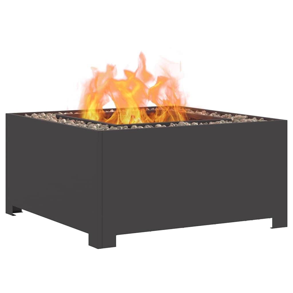 vidaXL Kominek Czarny 80 x 80 x 40 cm Stal