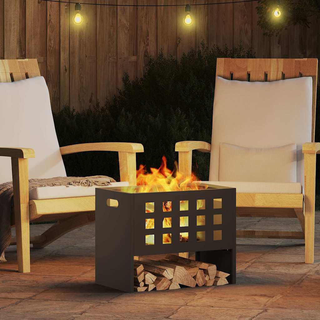 vidaXL Kominek Czarny 50 x 30 x 40 cm Stal