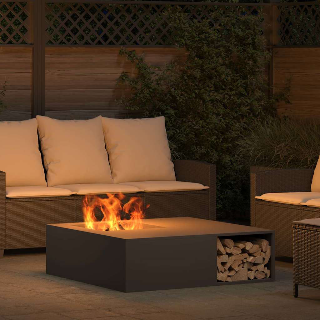 vidaXL Kominek Czarny 100 x 100 x 30 cm Stal