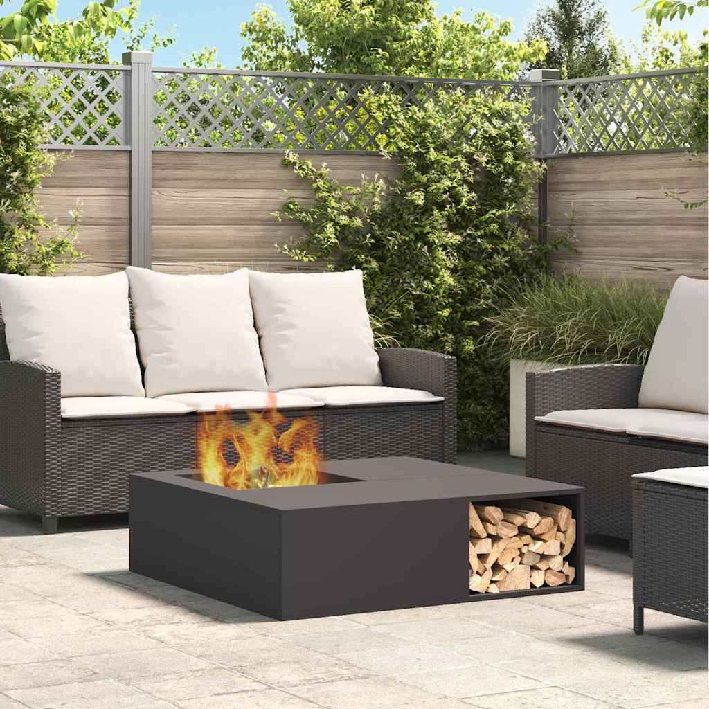 vidaXL Kominek Czarny 100 x 100 x 30 cm Stal