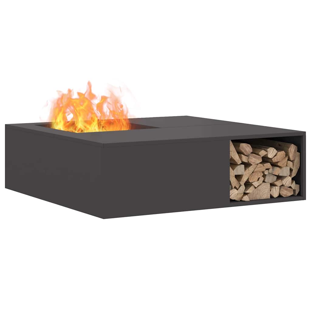 vidaXL Kominek Czarny 100 x 100 x 30 cm Stal