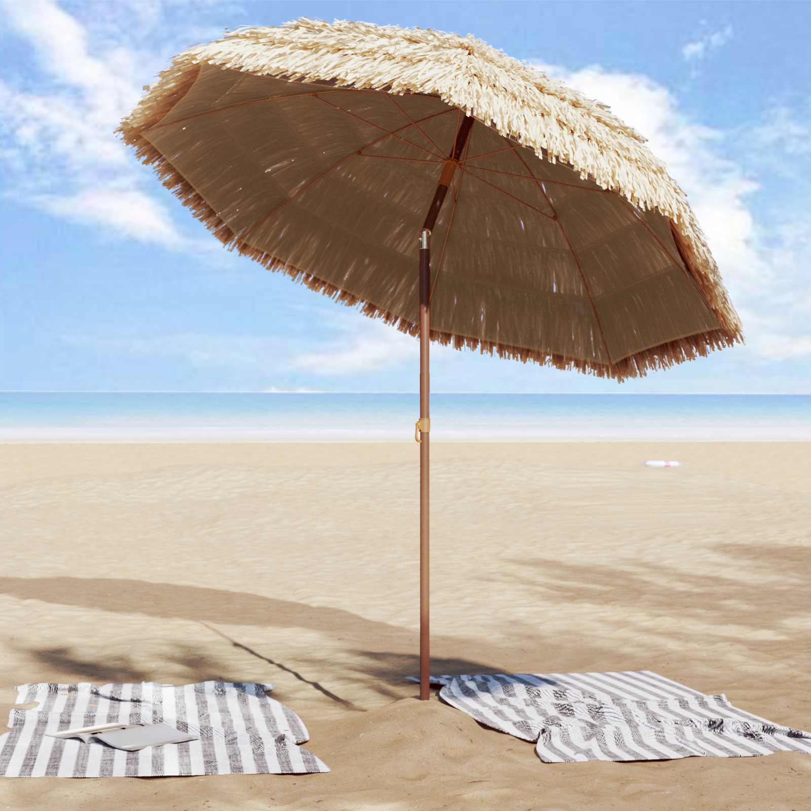 vidaXL Parasolka ogrodowa Naturalny 205 x 205 x 210 cm